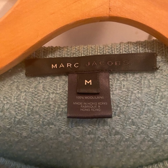 Marc Jacobs Crystal Embellished Jeweled Sweater Shrug Crop Mint Pearl Buttons - Picture 2 of 5